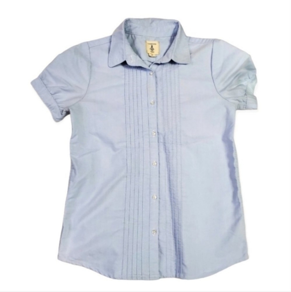 Lands End Blue Collar Blouse
